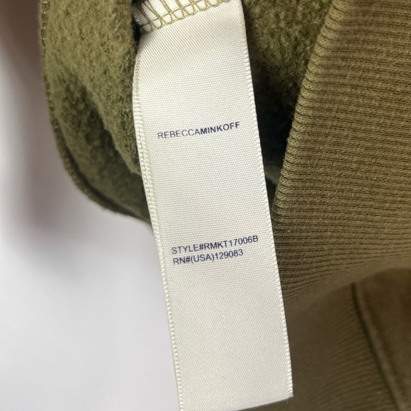 Rebecca Minkoff Olive Green I Feel Love Graphic Crewneck Sweatshirt S - Picture 5 of 5
